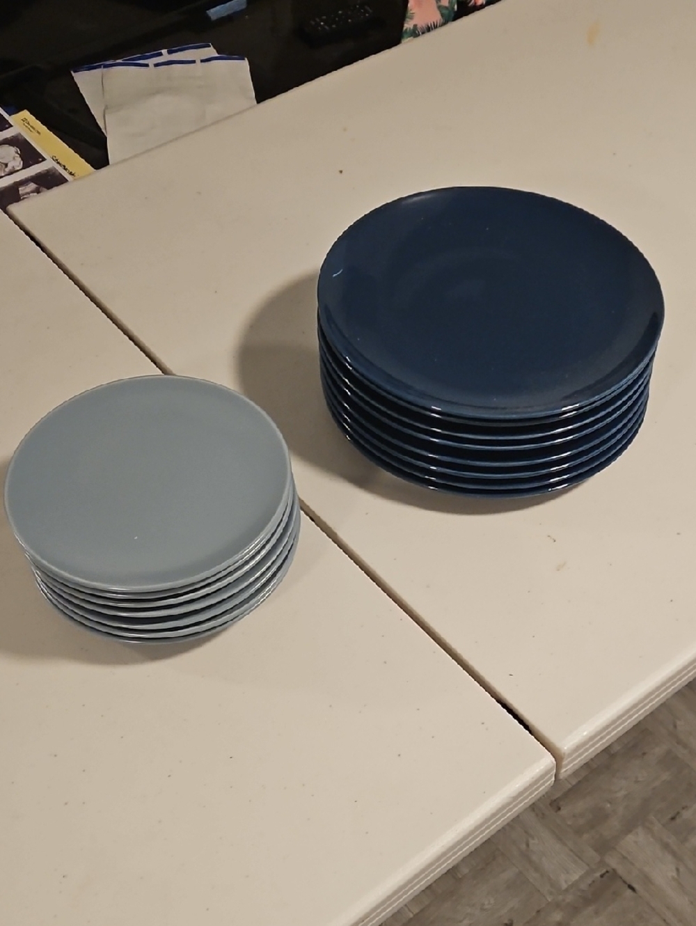 IKEA Two-Tone Blue Ceramic Dinner Plate Sets